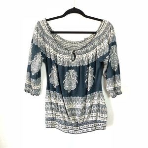 Lucky Brand | Off the Shoulder patterned top